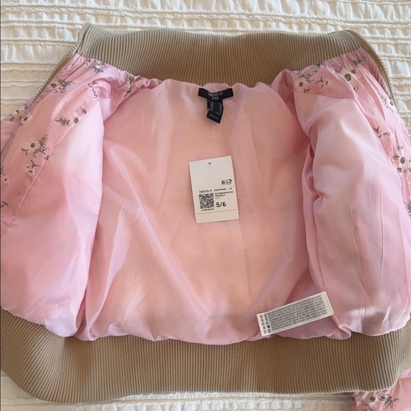 Floral Pink Kids Puffer Coat - Picture 3 of 4